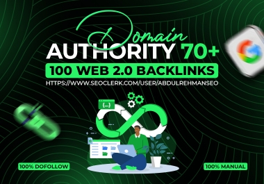 100 Dofollow Web 2.0 Backlinks on DA 70+ Website