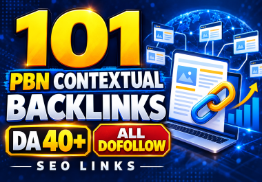 101 PBN Contextual Backlinks DA 40+ All Dofollow SEO Links