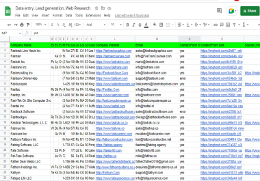 I will do 200 lead generation,  data entry or any data collection