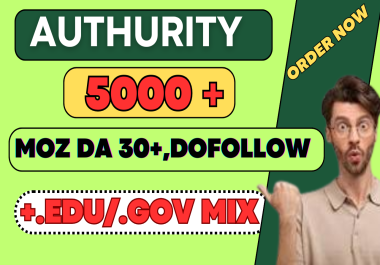 i will create 5000+ manually backlinks Moz DA 30+ plus. edu/. gov