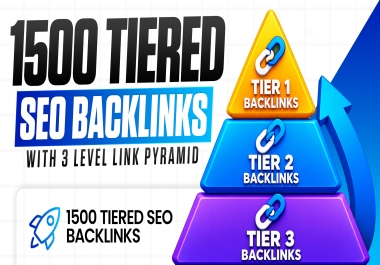 1500 Tiered Backlinks with 3 Level Link Pyramid and Full Report