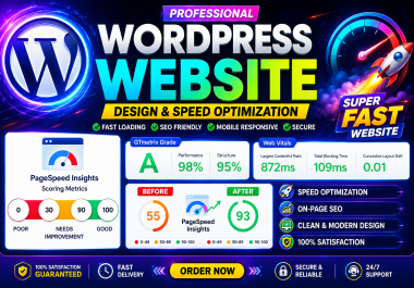 WordPress Website Speed Optimization,  90+ Score & Ranking Website