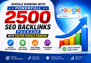 Google Ranking With - Powerfull 2500 SEO Backlinks Package With Faster Google Ranking