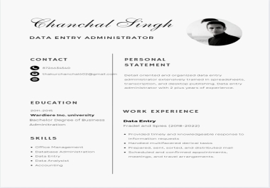 Data entry and accounting professional