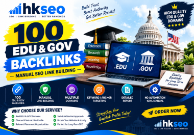 100 EDU & GOV Backlinks Manual SEO Link Building for Your Website