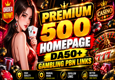 Premium 500 Homepage PBN Links for Gambling Websites