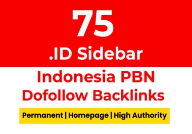 75 Premium. id Indonesian Sidebar Blogroll Homepage PBN ID Backlinks