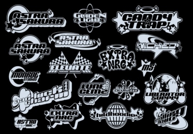 I will design a custom y2k logo for you