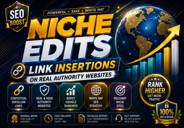 Get 6 Premium link insertion,  curated links,  and niche edits through SEO backlinks.