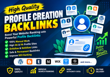 150 high quality profile creation backlinks for SEO and link building
