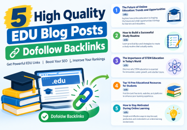 5 High Quality EDU Blog Posts With Dofollow Backlinks