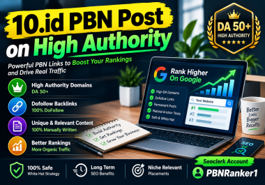 Publish 10. id PBN Posts on High Authority Domains with Dofollow Backlinks