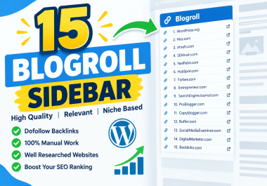 Boost Your Website's DA with 50+ Sidebar,  Blogroll,  and Footer Backlinks