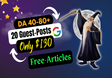 I will Publish 20 Guests Posts on 20 Websites Traffic 10k to 2 Million