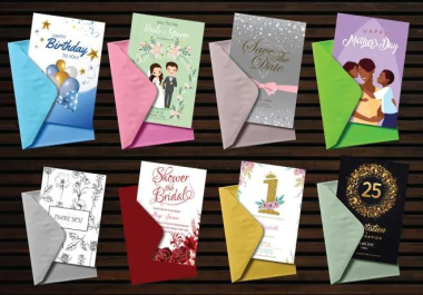 I design stunning invitation cards for birthday,  wedding,  party,  event