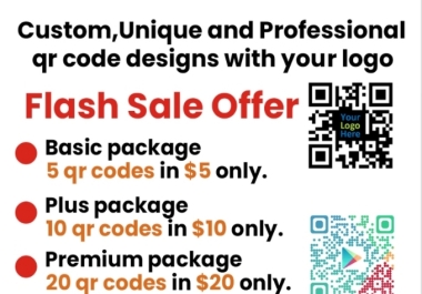 I will create custom,  unique and professional qr codes