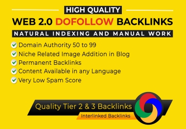 I will create web2.0 dofollow backlinks