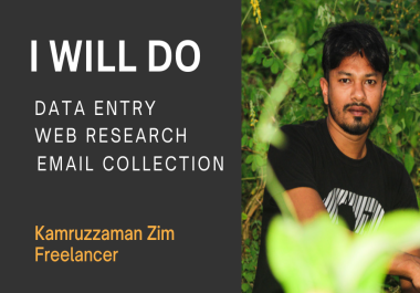 I will do data entry,  web research and email collect