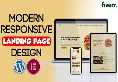 i will design a modern responsive landing page design