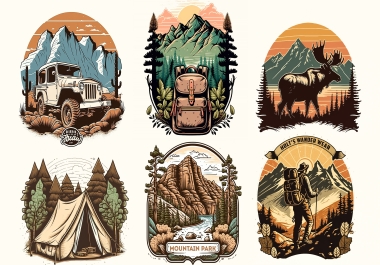 I will make unique vintage badge retro design for t shirt and logo