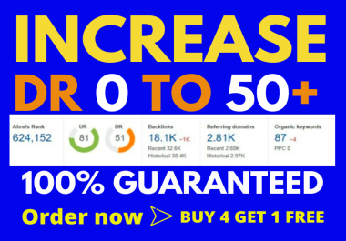 I will Do increase ahrefs domain rating DR 50 plus in 12usd fast service