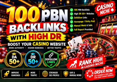 I will build 100 high DR PBN backlinks for casino websites