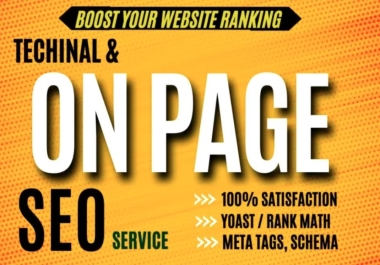 I will do Wordpress on page SEO with rank math or yoast plugin
