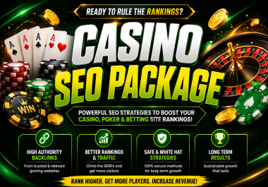 Casino SEO Package 3000+ Backlinks Gambling,  Slot Websites