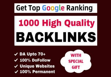 I will create white hat 1000 seo dofollow backlinks for google ranking