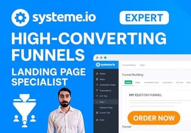 I will build high converting systeme io sales funnel and systeme io landing page