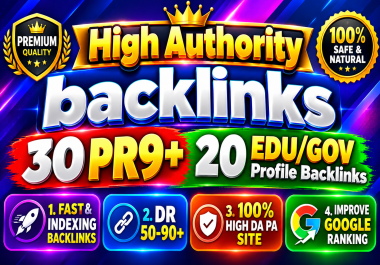 I will do 30PR9+20 EDU/GOV profile backlinks high authority