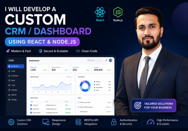 I will develop a custom CRM/dashboard using React and Node. js