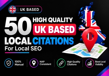 50 UK Based High Quality Local Citations for Local SEO