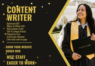 I will write SEO based articles for your website