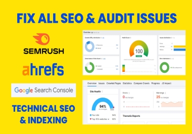 will fix search console errors,  semrush, ahrefs, Tachnical SEO and indexing issues