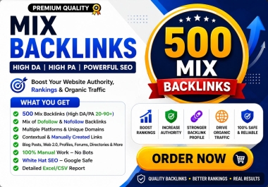 500 Mixed SEO Backlinks - Improve Your Website's Authority & Search Engine Rankings