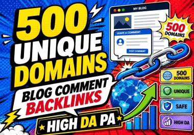 i will do 500 High-Quality Blog Comment Backlinks for Better SEO & Website Authority