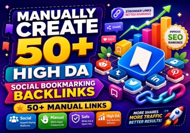 i will create manually hgh quality 50+ backlinks