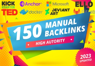 150 SEO profile backlinks with high da authority white hat manual link building.