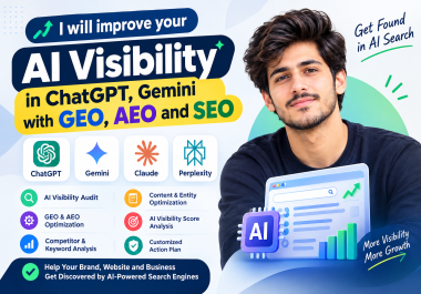 I will improve your AI visibility in ChatGPT,  Gemini with GEO,  AEO and SEO