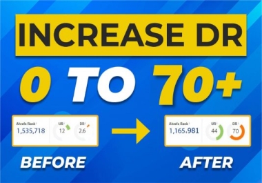 I will increase domain rating ahrefs DR upto 50-70 using high authority backlink