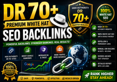 20 Premium Quality High DR 70+ Contextual Dofollow Backlinks
