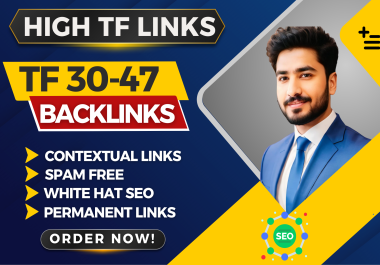 100 High Majestic Trust Flow TF 30+ Dofollow Backlinks for SERP ranking