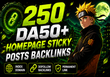 250 Homepage Sticky Posts on DA50 TO 70+ Aged Domains - Permanent Dofollow Links