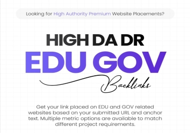 Get High DA DR Edu And Gov Backlinks