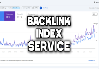 Backlink Index Service + Fast in 4 hours + Safe