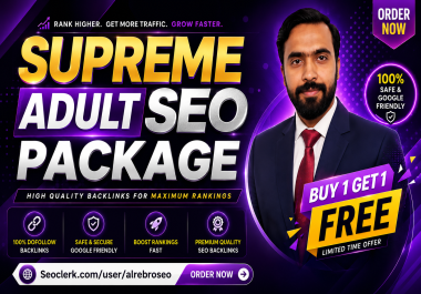 Supreme Adult SEO Package - Natural Link Building + Top Rankings