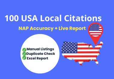 I will create 100 manual USA local citations with NAP accuracy for Google Maps SEO