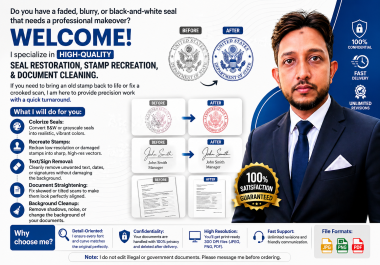 Professional seal restoration,  stamp recreation & document fixing with accuracy
