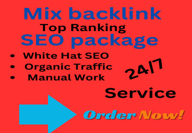 I Will create Off Page SEO 400 Do Follow Mix Backlinks High DA & PA Authority.